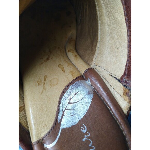 Nurture Prairie Clog Heels Women's 9 M Shoes Brown Leather Mules Metal Studs - Picture 10 of 10